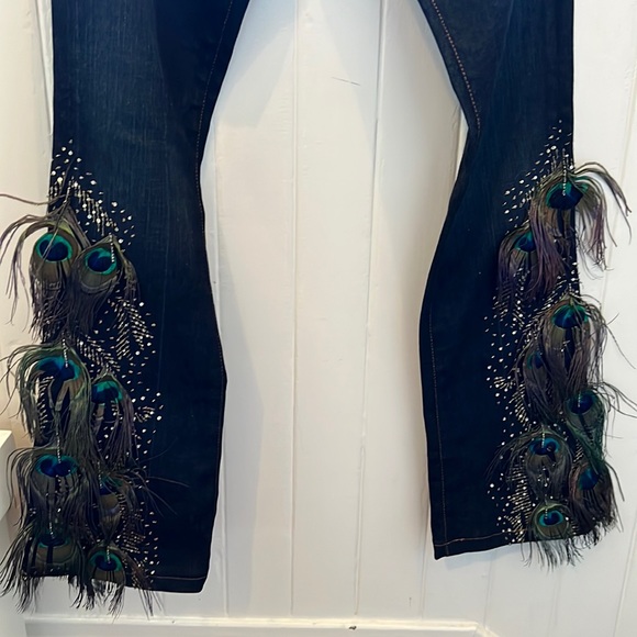 NWOT Ralph Lauren Black Label Peacock Feather Jeans - Picture 8 of 16